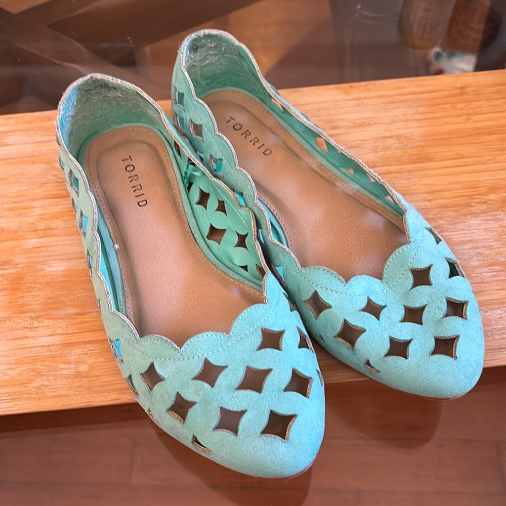 TORRID Mint Green Ballet Flats Sz 8WW